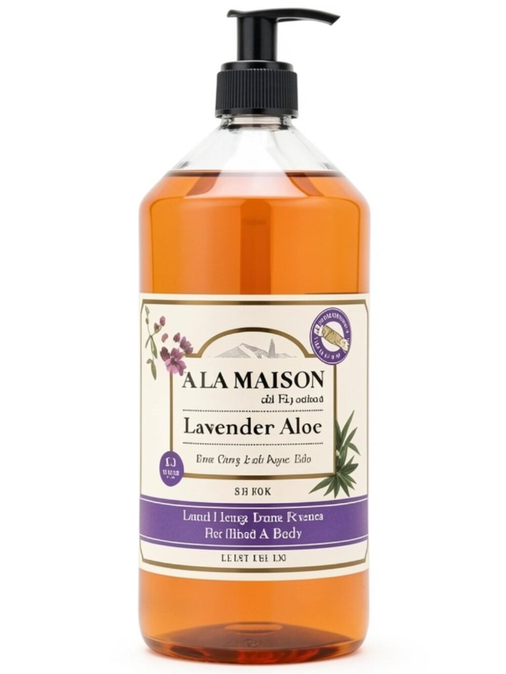 A La Maison Lavender Aloe Body Wash and Hand Soap 33.8oz LARGE